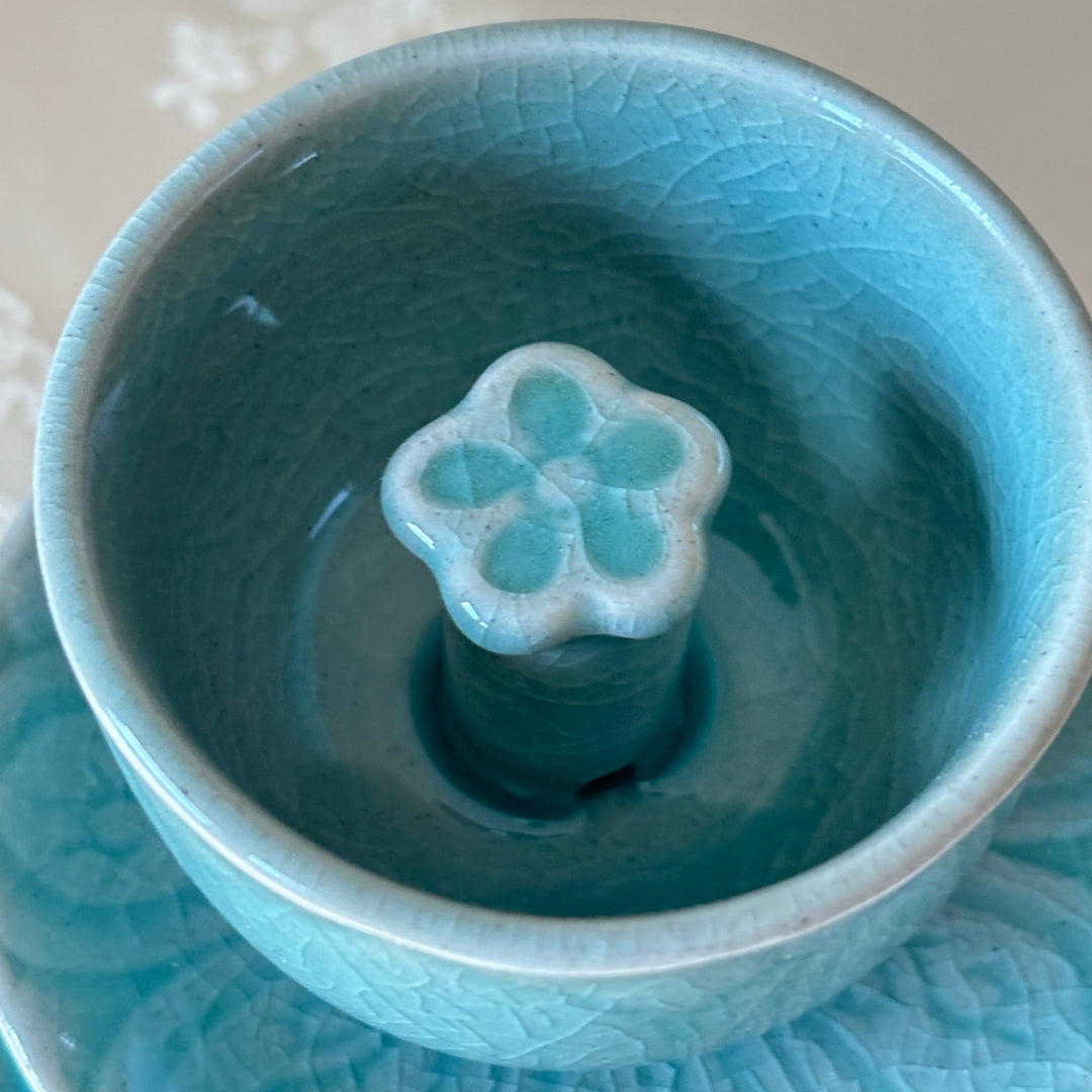 Celadon Gye-yeong Bae (Sobriety Cup): Dragon Turtle Motif by Master Artisan