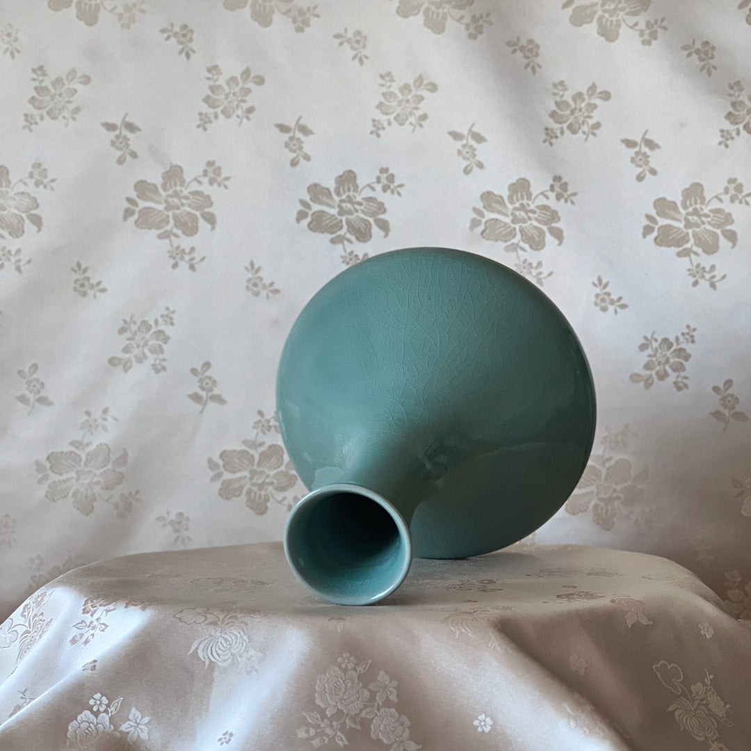 Handmade Korean Celadon Vase Minimalist Pottery Art