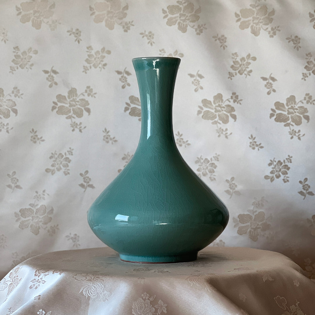 Handmade Korean Celadon Vase Minimalist Pottery Art