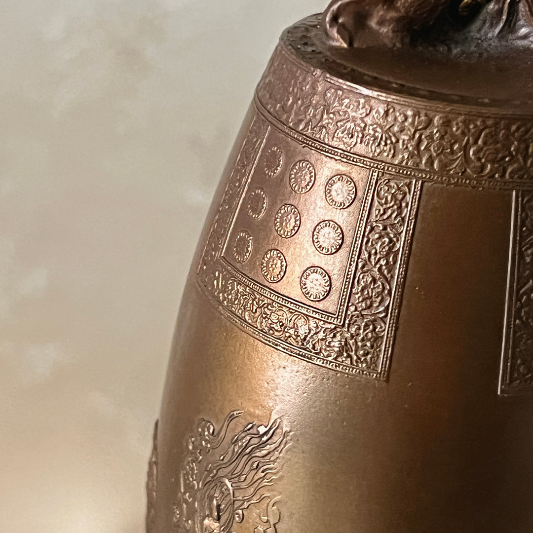 Bronze Bell on Crescent Moon Stand: Cheongwol Bell, Sacred Bell of King Seongdeok Motif