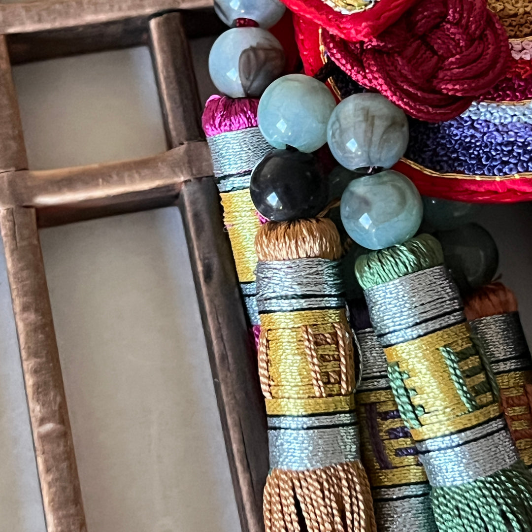 Silk Norigae: Embroidered Cicada with Ten Tassels