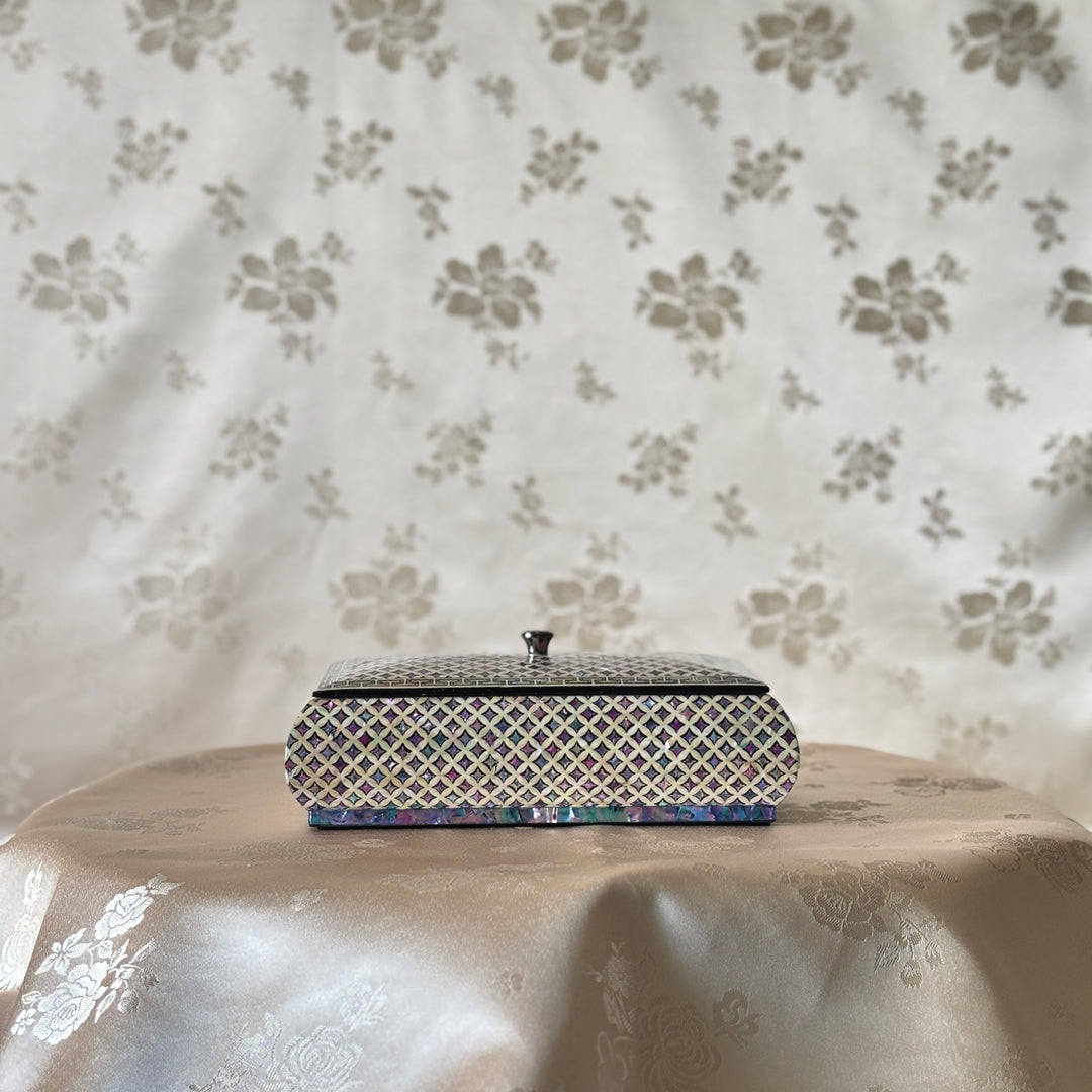 Mother-of-Pearl Jewelry Lidded Box: Chilbo Motif