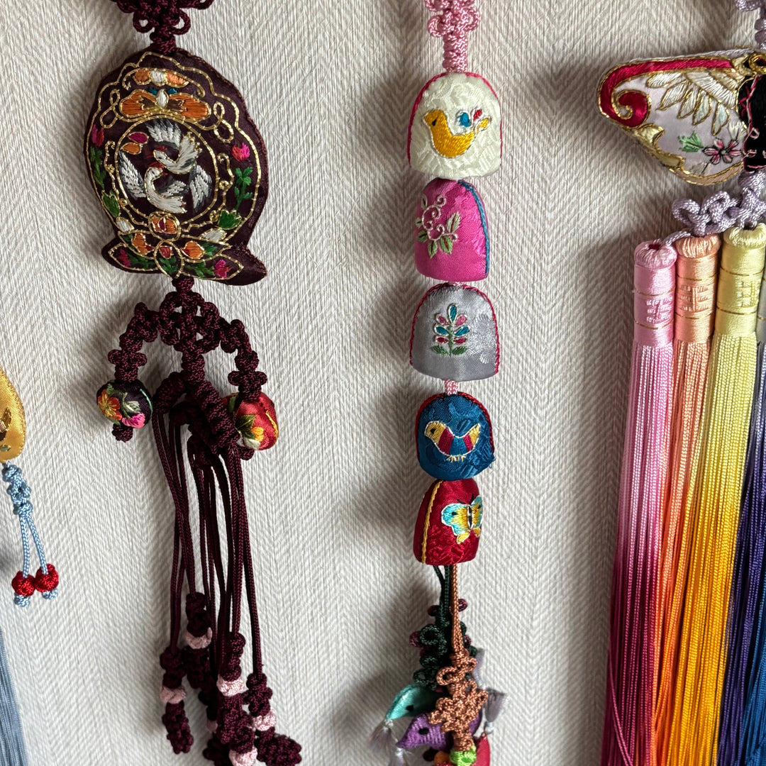 Gombangdae Wall Hanging: Curated Norigae Ornament Display