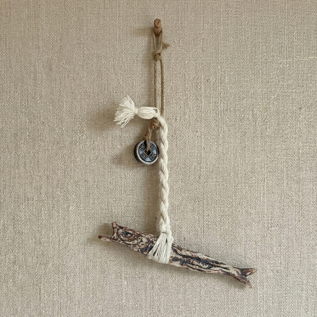 Ceramic Bugeo (Dried Pollock) Wall Hanging: Coin Charm for Prosperity