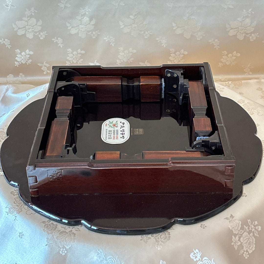 Mother-of-Pearl Folding Table (Soban): Peony and Butterfly Motif, Flower Form