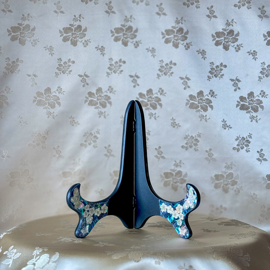 Mother of Pearl Octagonal Tray: Chrysanthemum and Butterfly on Abalone