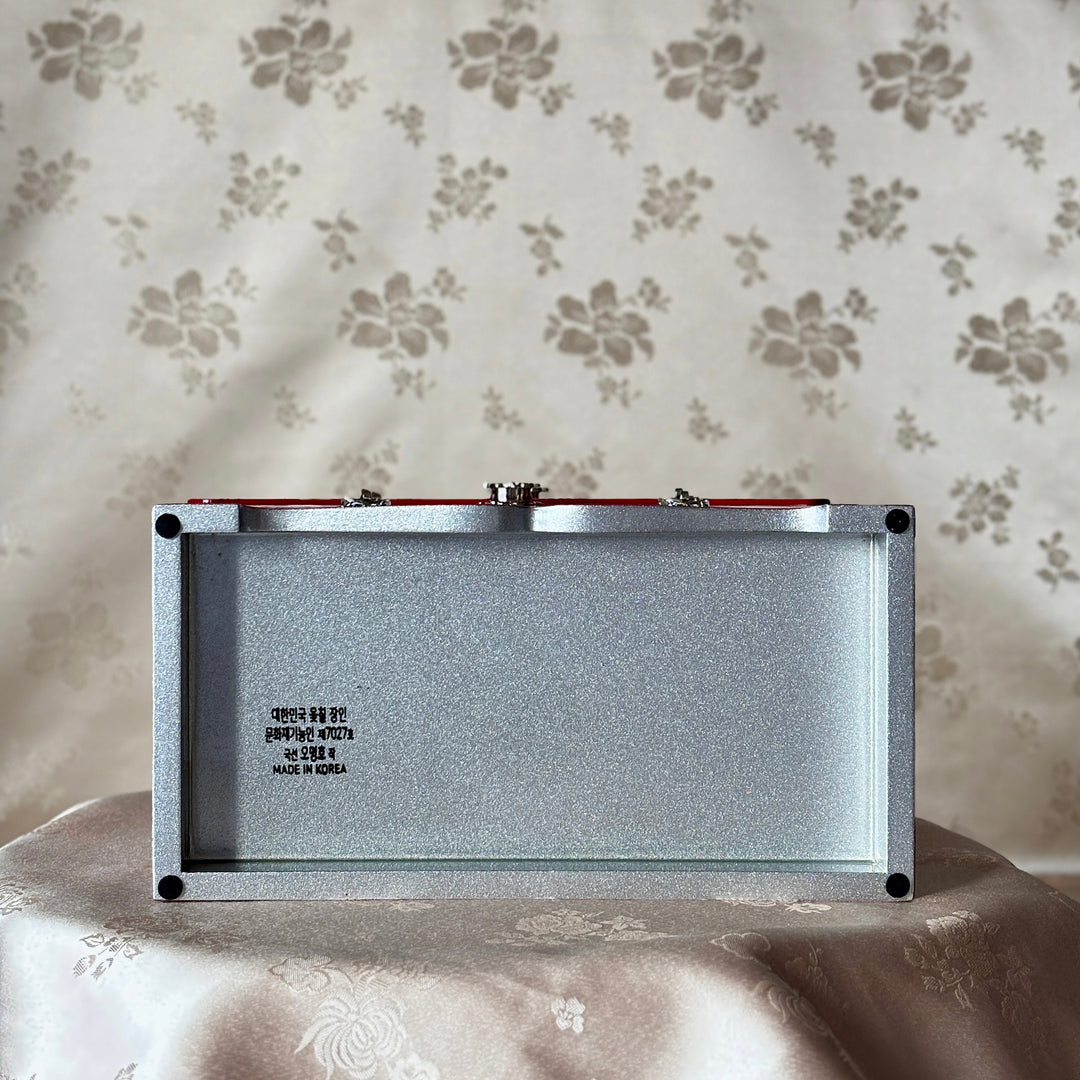 Mother of Pearl Jewelry Chest Set: Matching Pencil Holder with Pine and Crane Motif