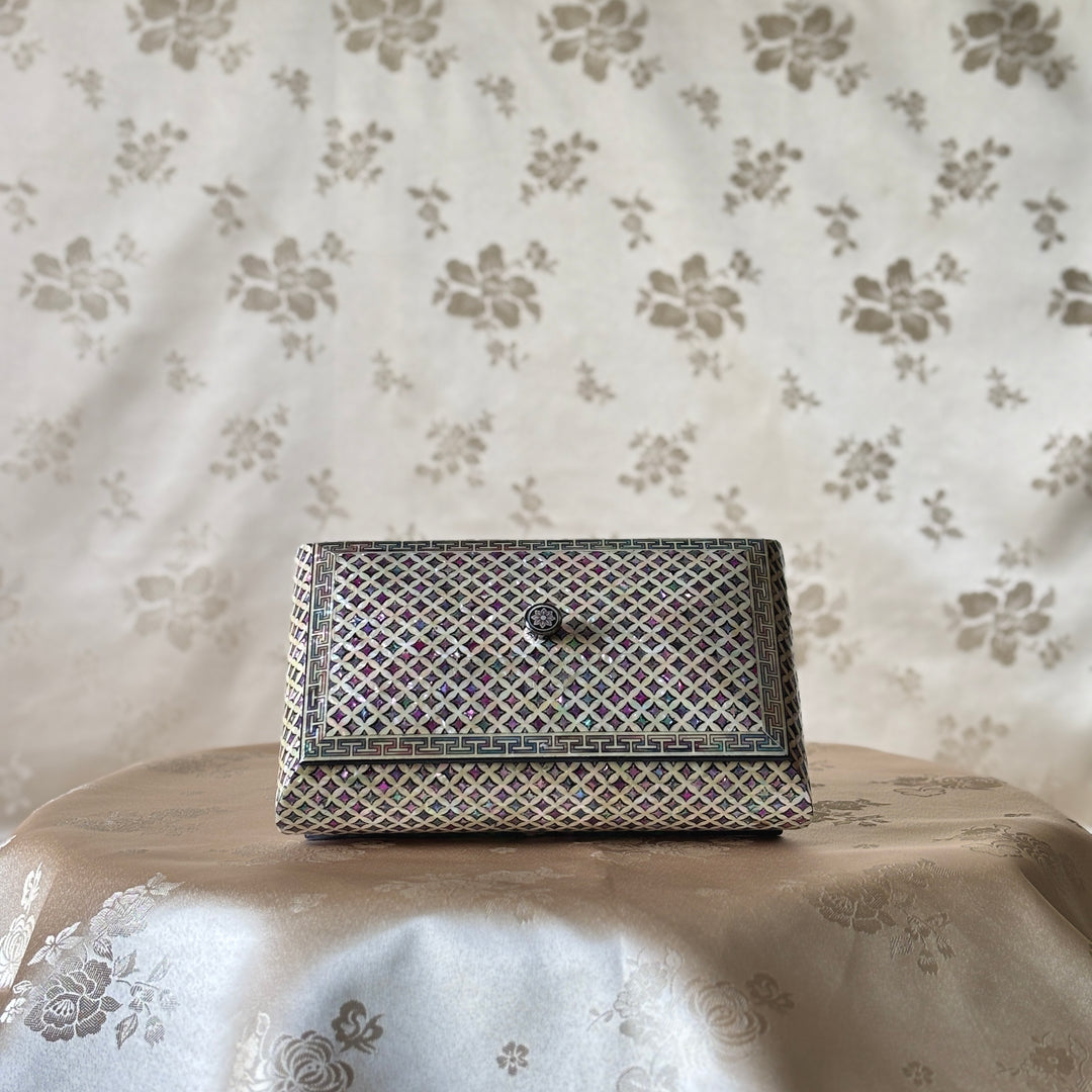 Mother-of-Pearl Jewelry Lidded Box: Chilbo Motif