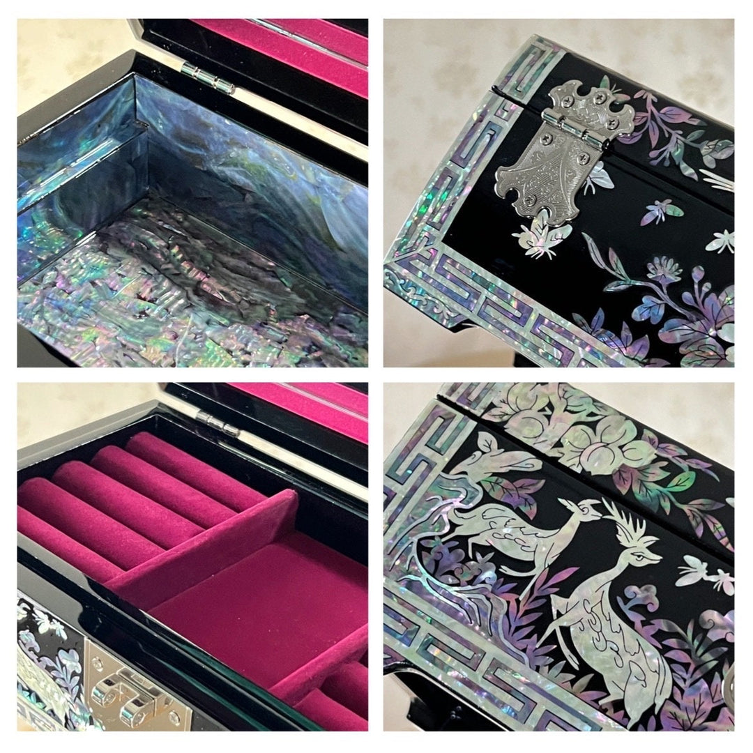 Mother of Pearl Jewelry Box with Plum and Bird Pattern (자개 매조문 보석함)