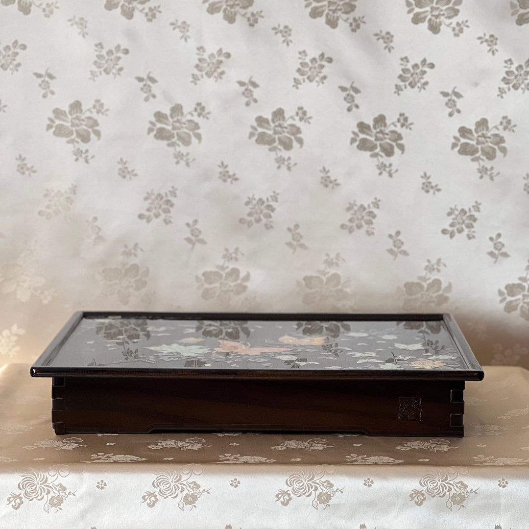 Mother of Pearl Foldable Tea Table with Butterflies and Flowers Pattern