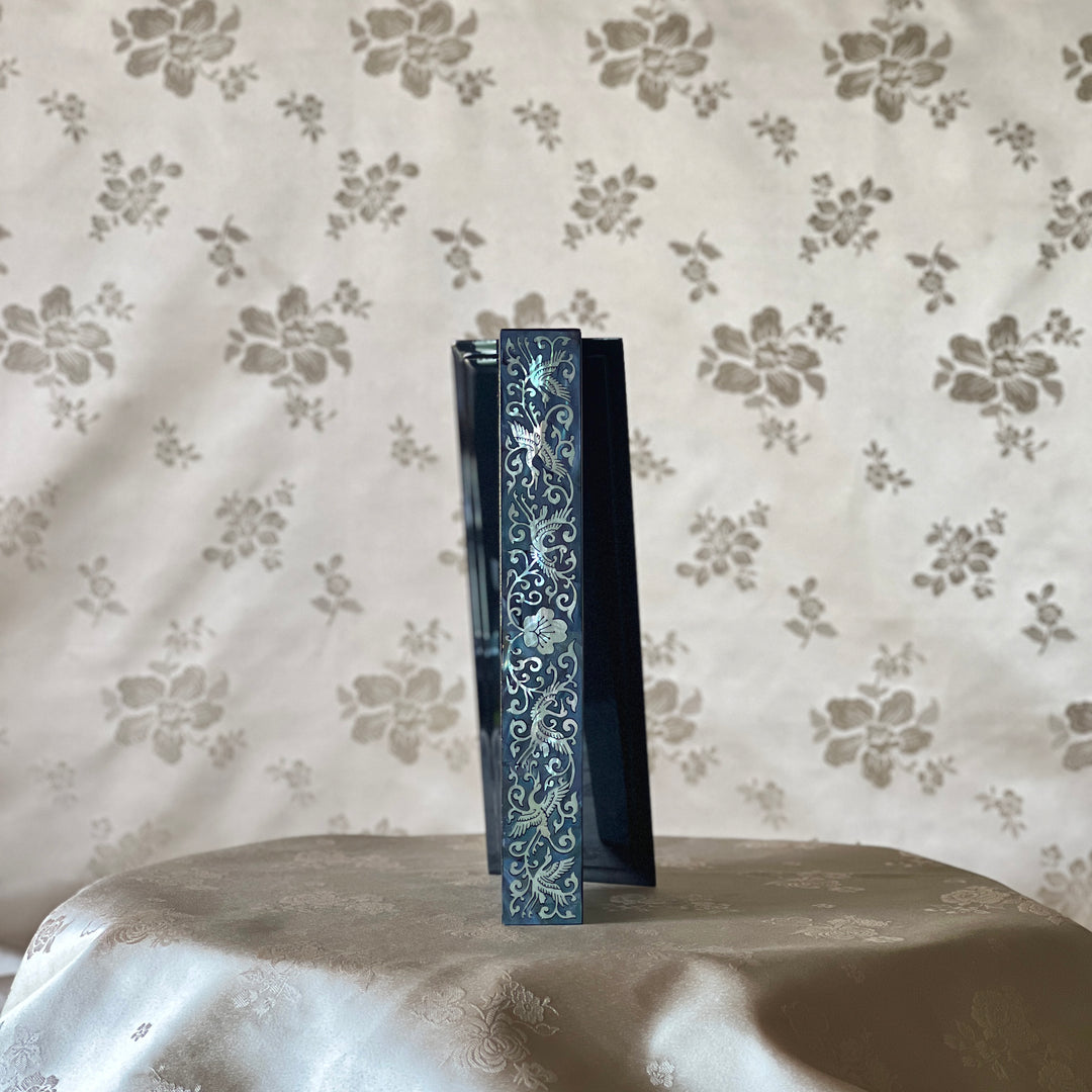 Mother-of-Pearl Stationary Box: Crane, Pine and Plum Blossom Motif