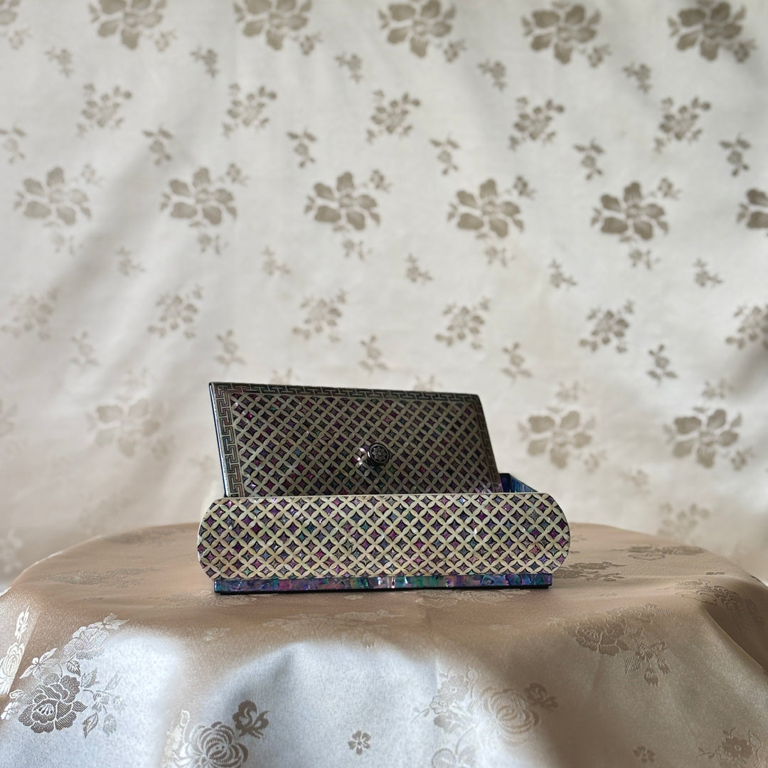 Mother-of-Pearl Jewelry Lidded Box: Chilbo Motif