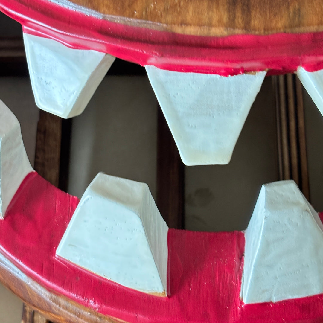 Wooden Wall Mask: Grand-Scale Maltuki Comic Servant Character from Traditional Mask Dance
