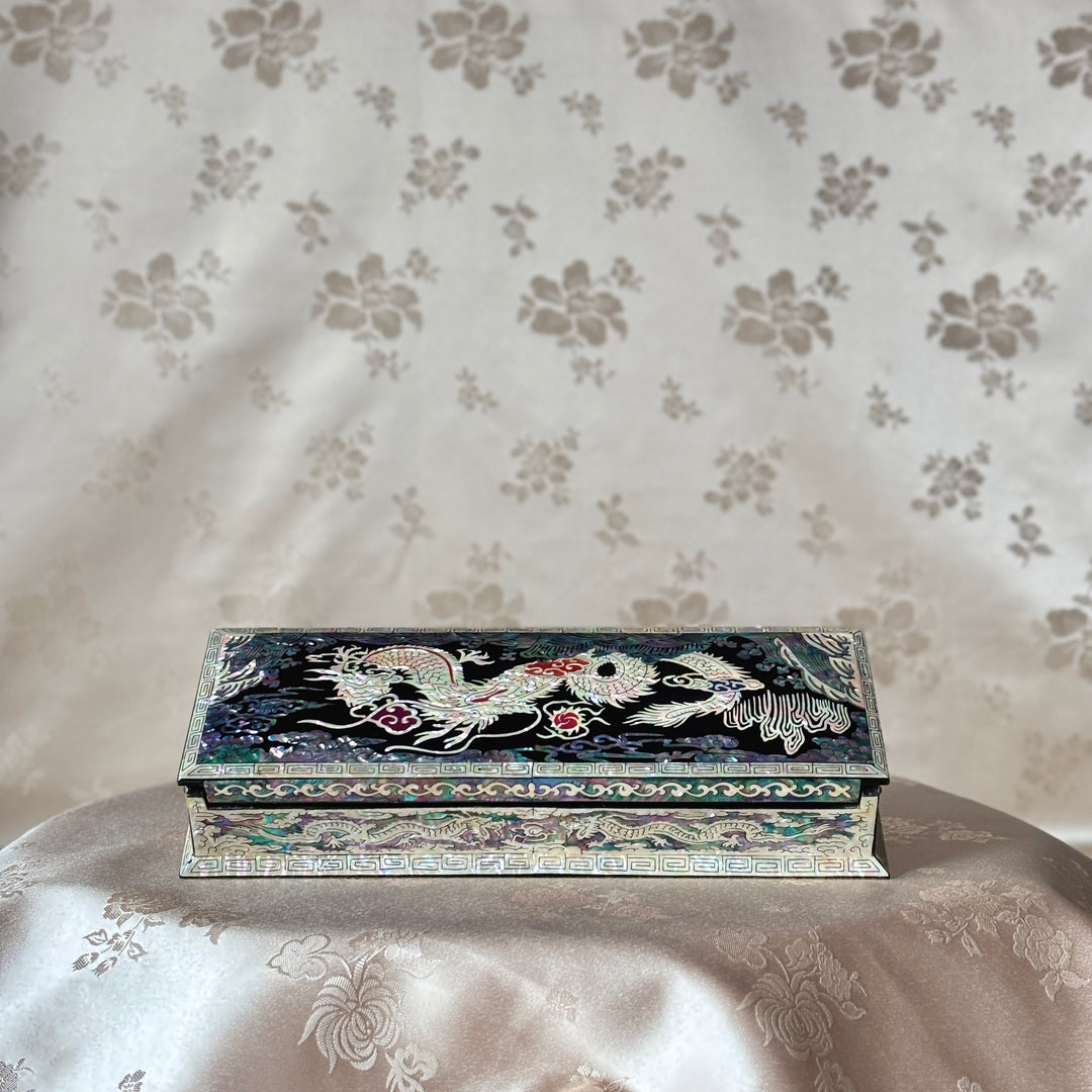 Mother of Pearl Stationery Box: Imperial Dragon Motif