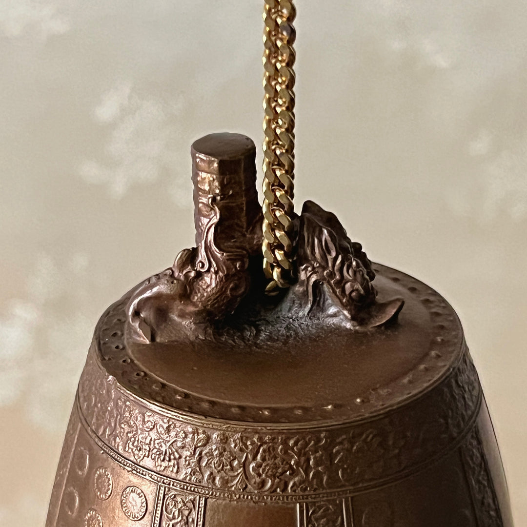 Bronze Bell on Crescent Moon Stand: Cheongwol Bell, Sacred Bell of King Seongdeok Motif