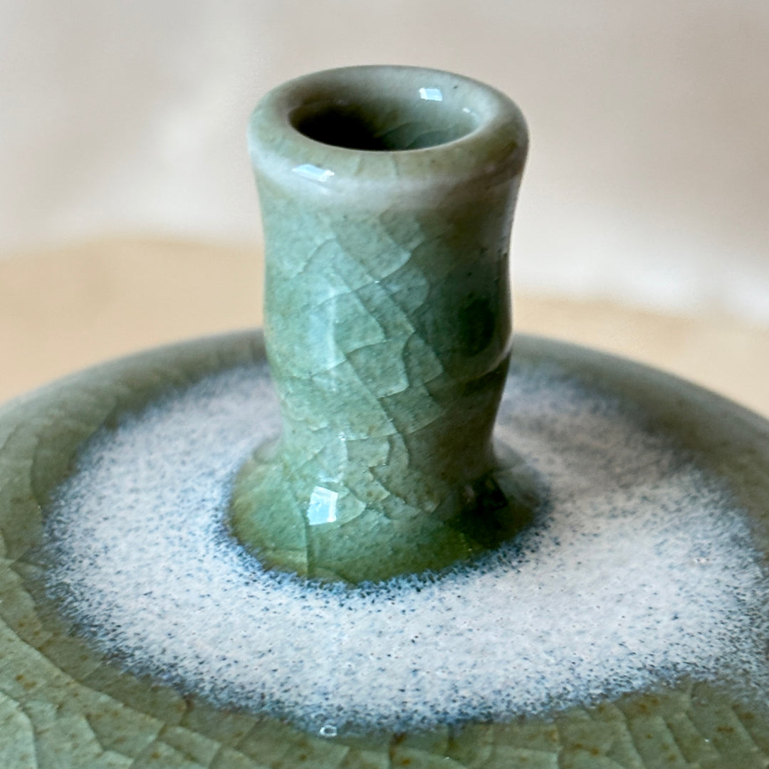 Korean Double-Glazed Celadon Vase Set: by Master Artisan