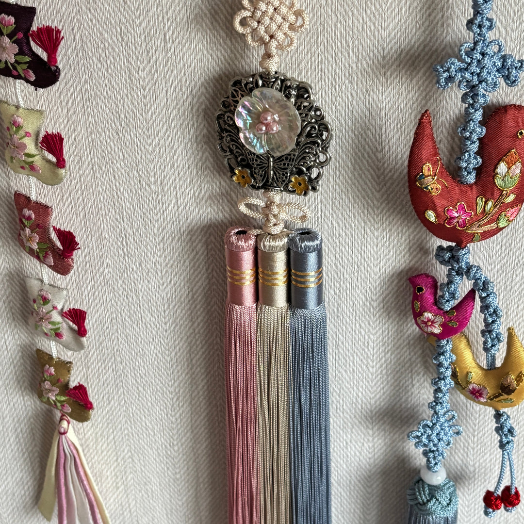 Gombangdae Wall Hanging: Curated Norigae Ornament Display