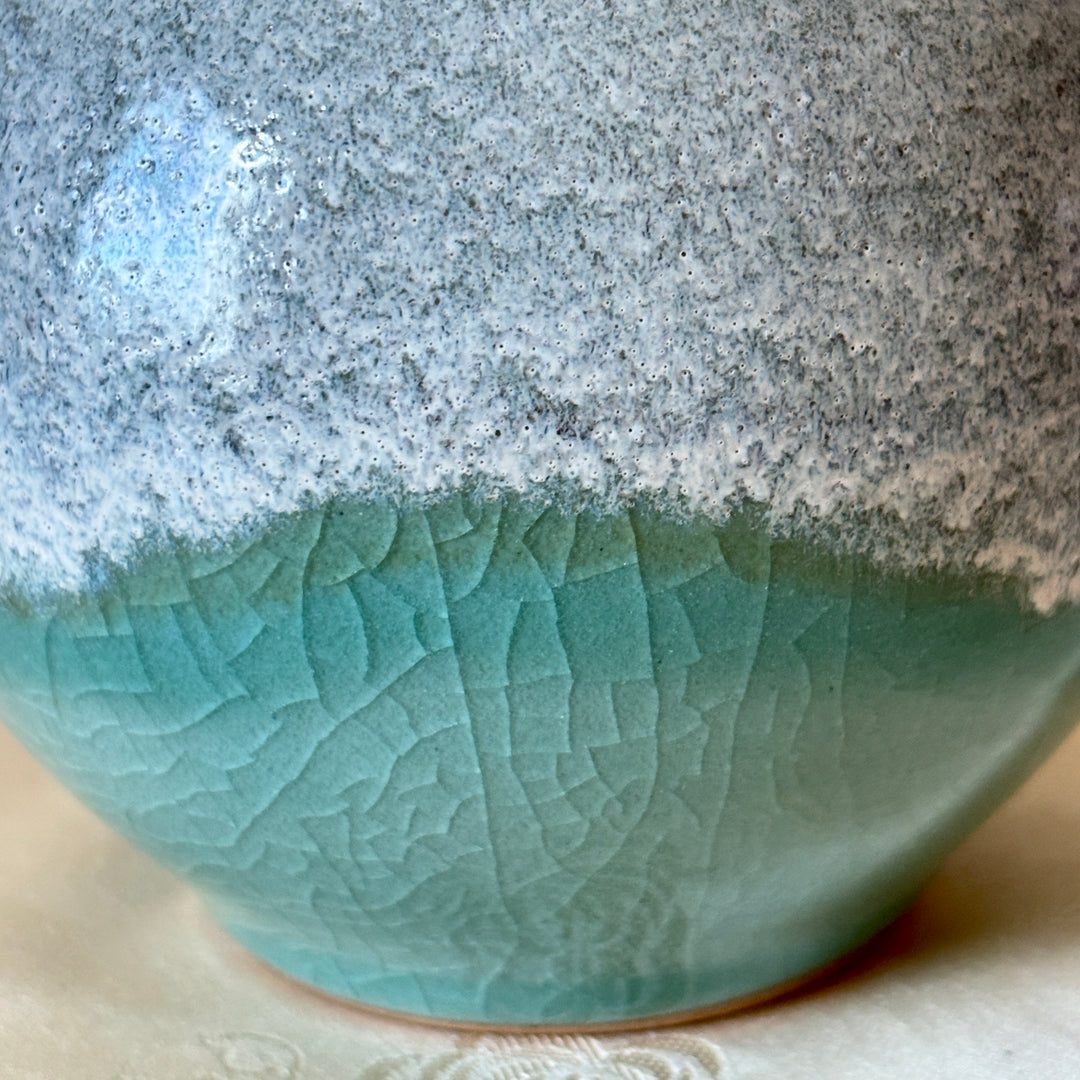 Korean Double-Glazed Celadon Vase Set: by Master Artisan