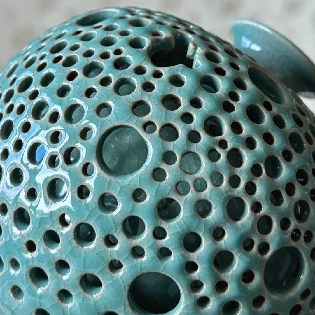 Celadon Vase: Double-Walled Openwork with Crane Motif and Celestial Openwork Exterior