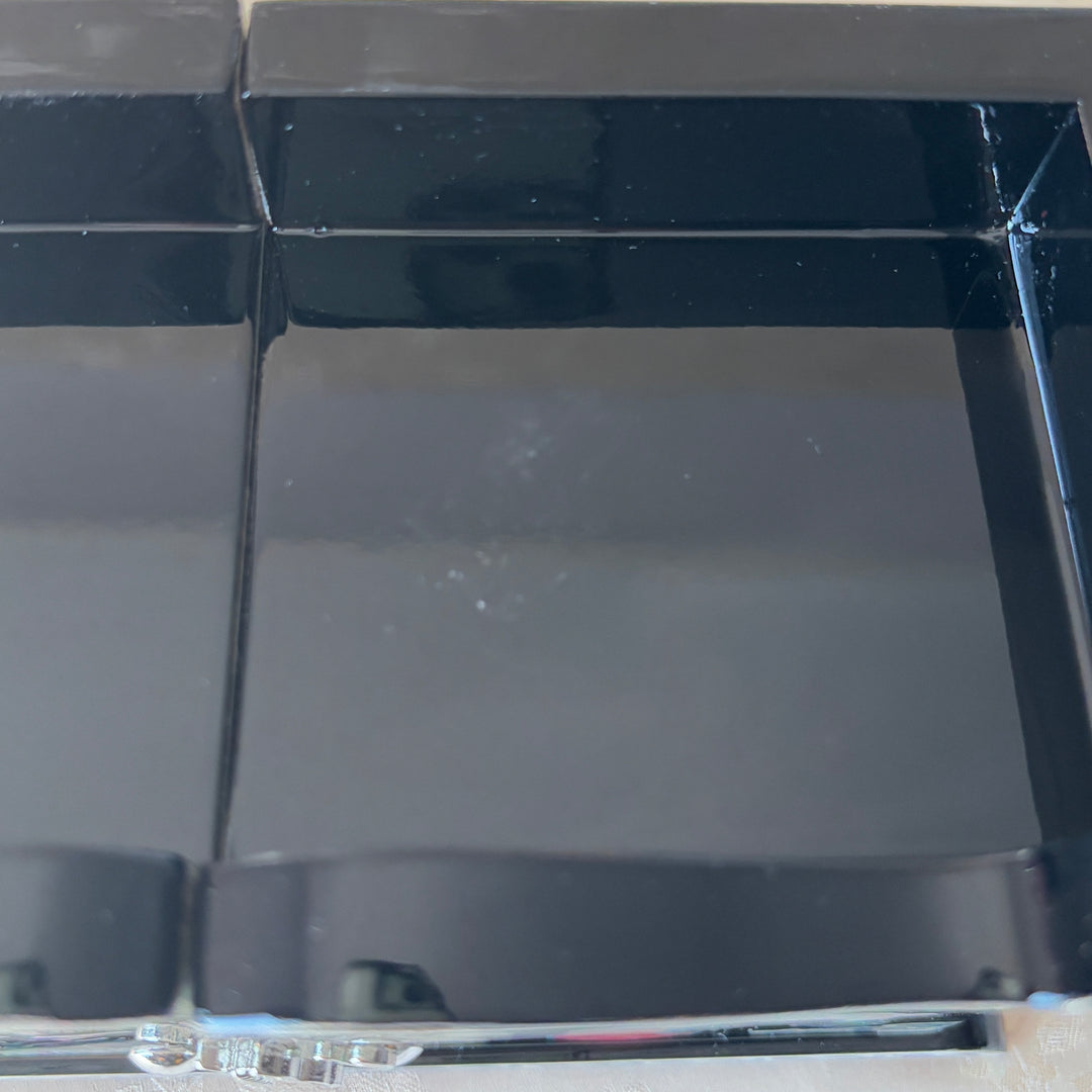 Mother of Pearl Jewelry Chest Pair: Black Body with Pine and Crane Motif in Scholar’s Desk Form