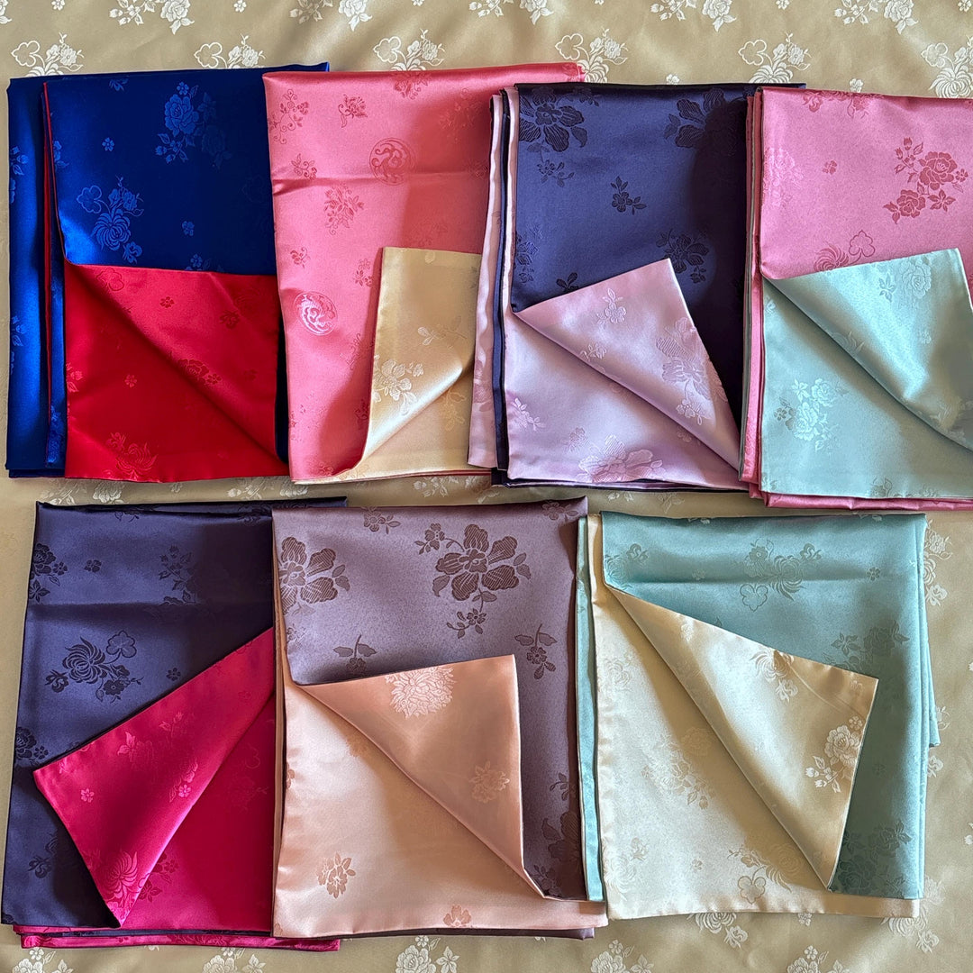 Two-Sided Silk Fabric: Medium Size, Floral Motif