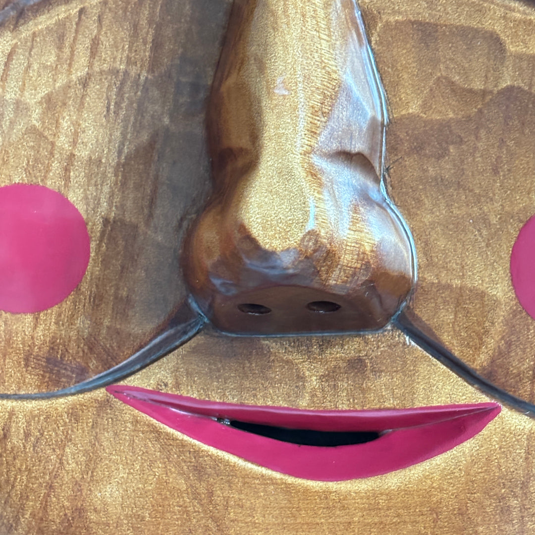 Wooden Hahoe Mask Set: Grand-Scale Nobleman and Bu-Ne Character for Wall Decor