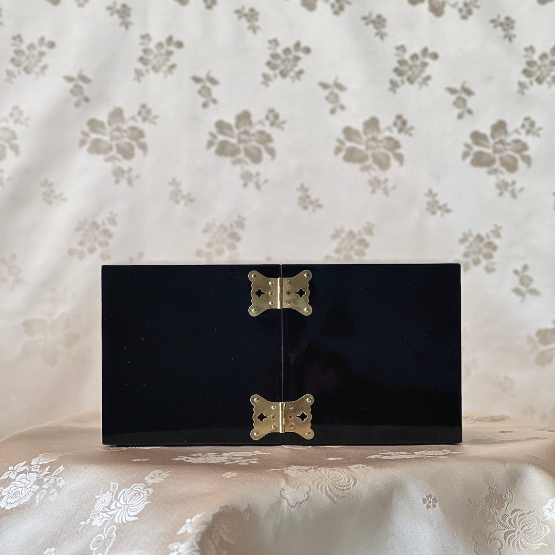 Mother-of-Pearl Double Chest (Ssanghap): Grand-Scale, Crane Family beneath Pine Trees