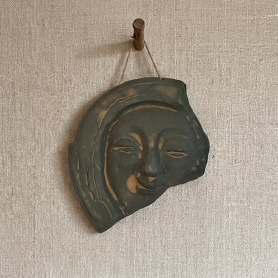Silla Earthenware Roof-End Tile (Sumaksae): Smiling Human Face Motif