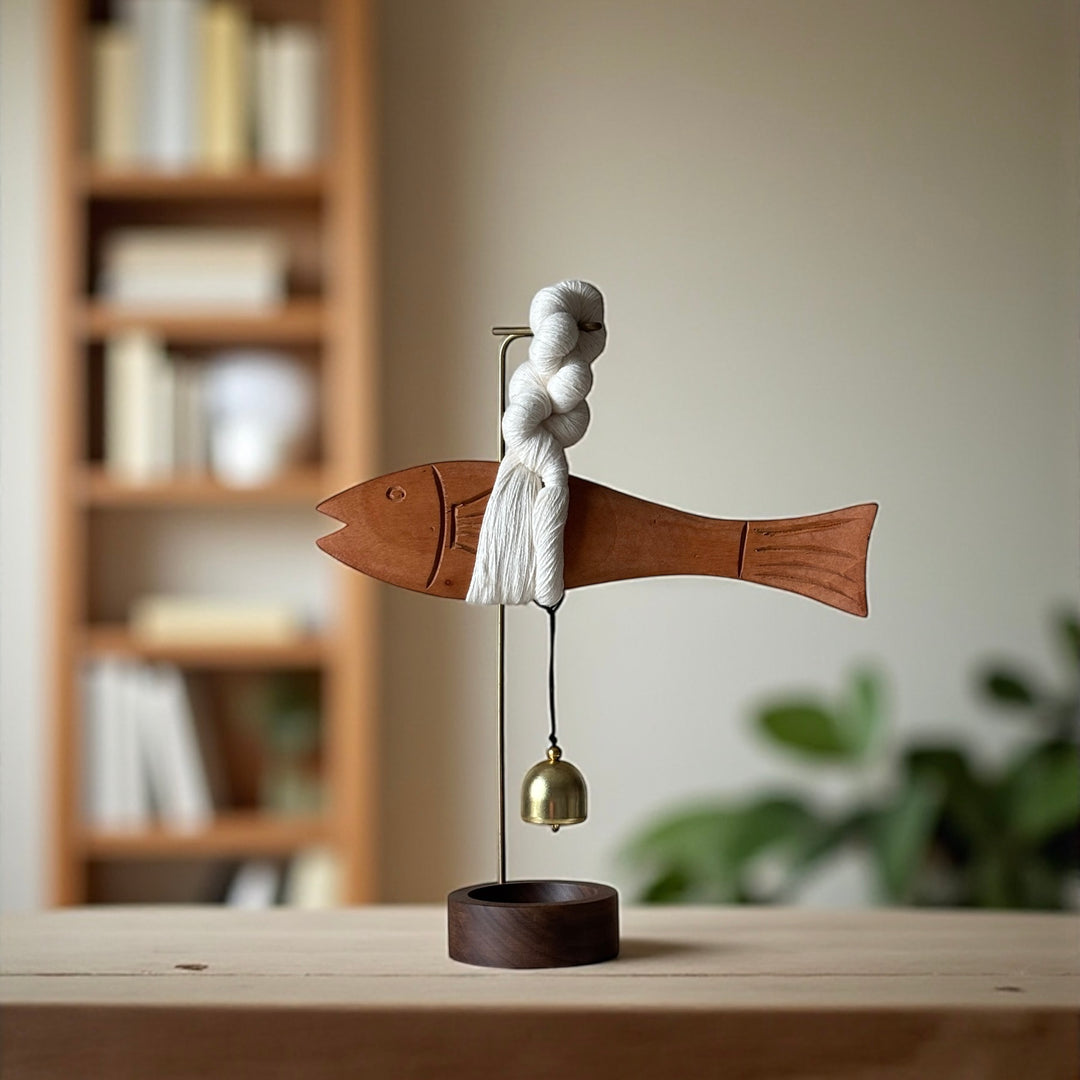 Wooden Dried Pollock Bell Ornament – An Auspicious Symbol of Prosperity
