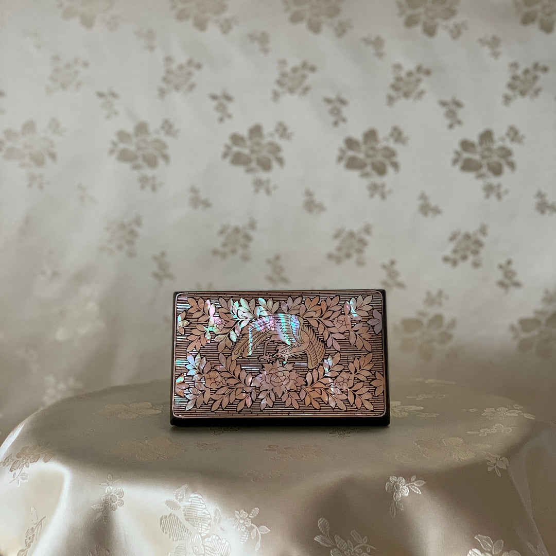Mother-of-Pearl Lidded Box: Phoenix amid Peonies