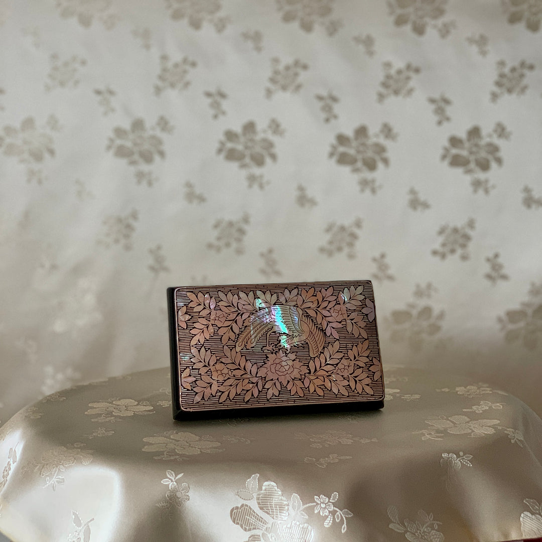 Mother-of-Pearl Lidded Box: Phoenix amid Peonies