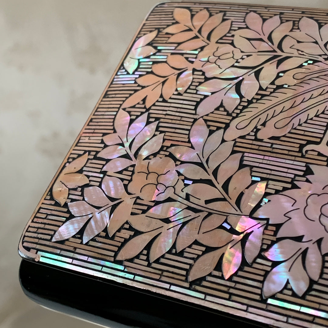 Mother-of-Pearl Lidded Box: Phoenix amid Peonies