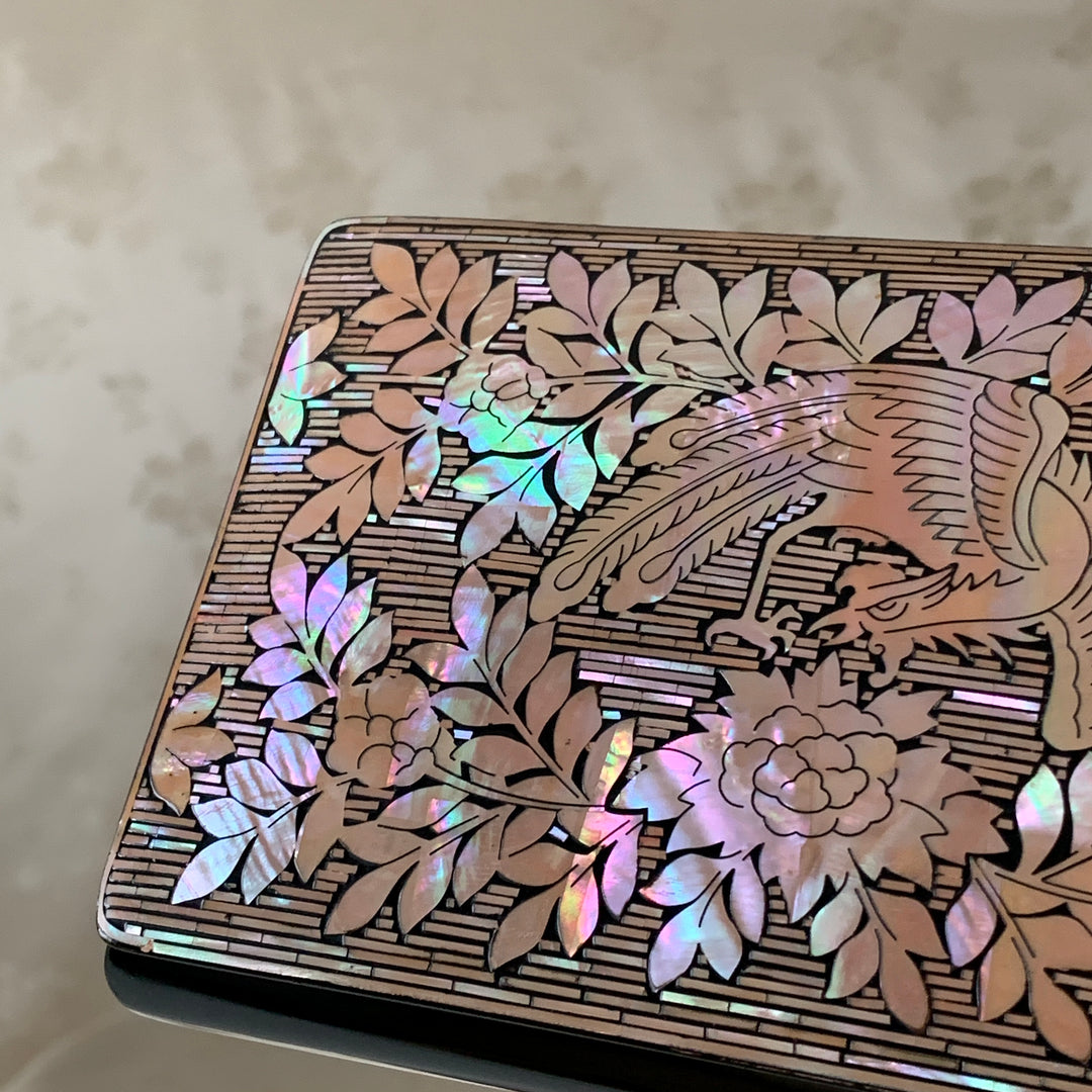 Mother-of-Pearl Lidded Box: Phoenix amid Peonies