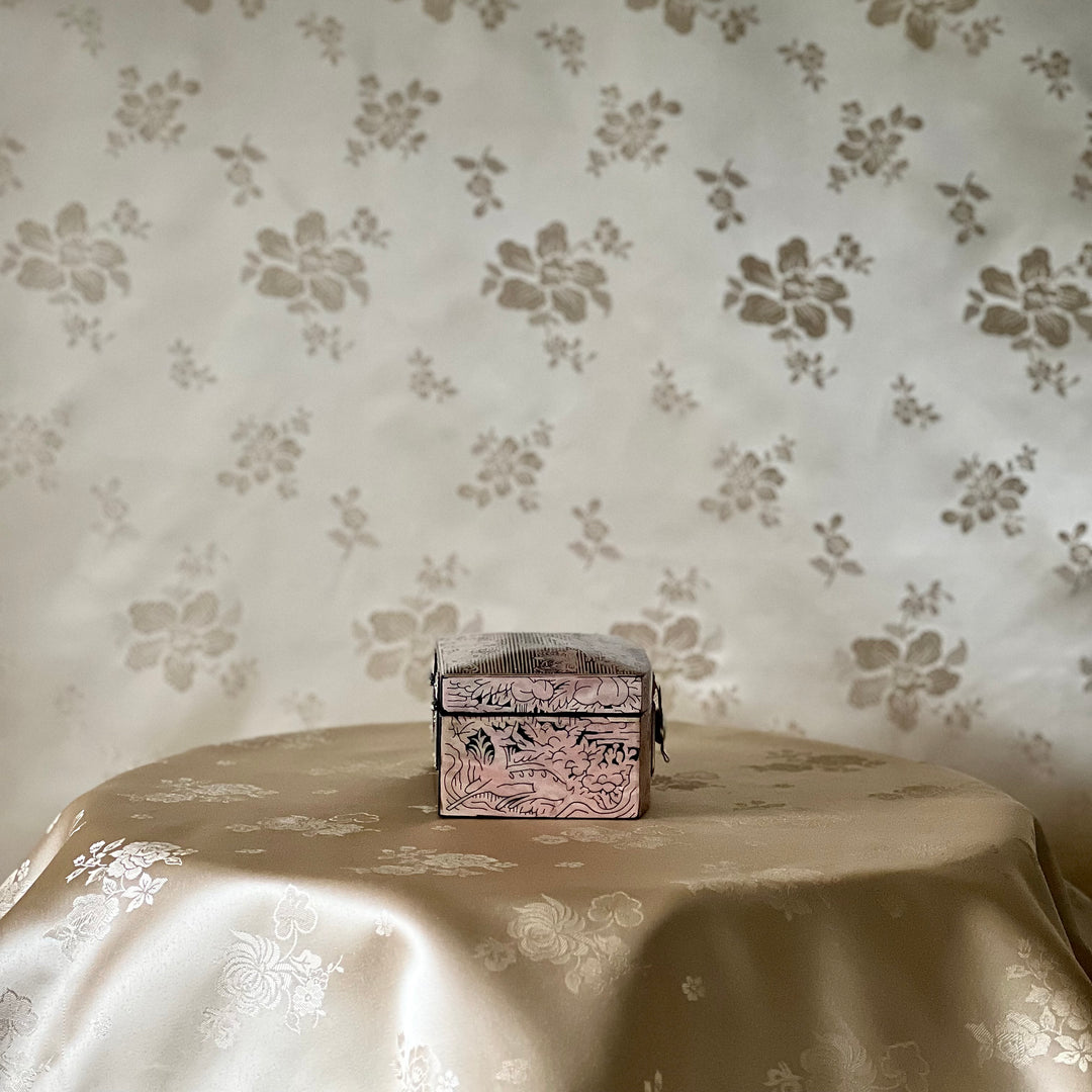 Mother-of-Pearl Ring Box: Cranes and Deer in a Longevity Landscape