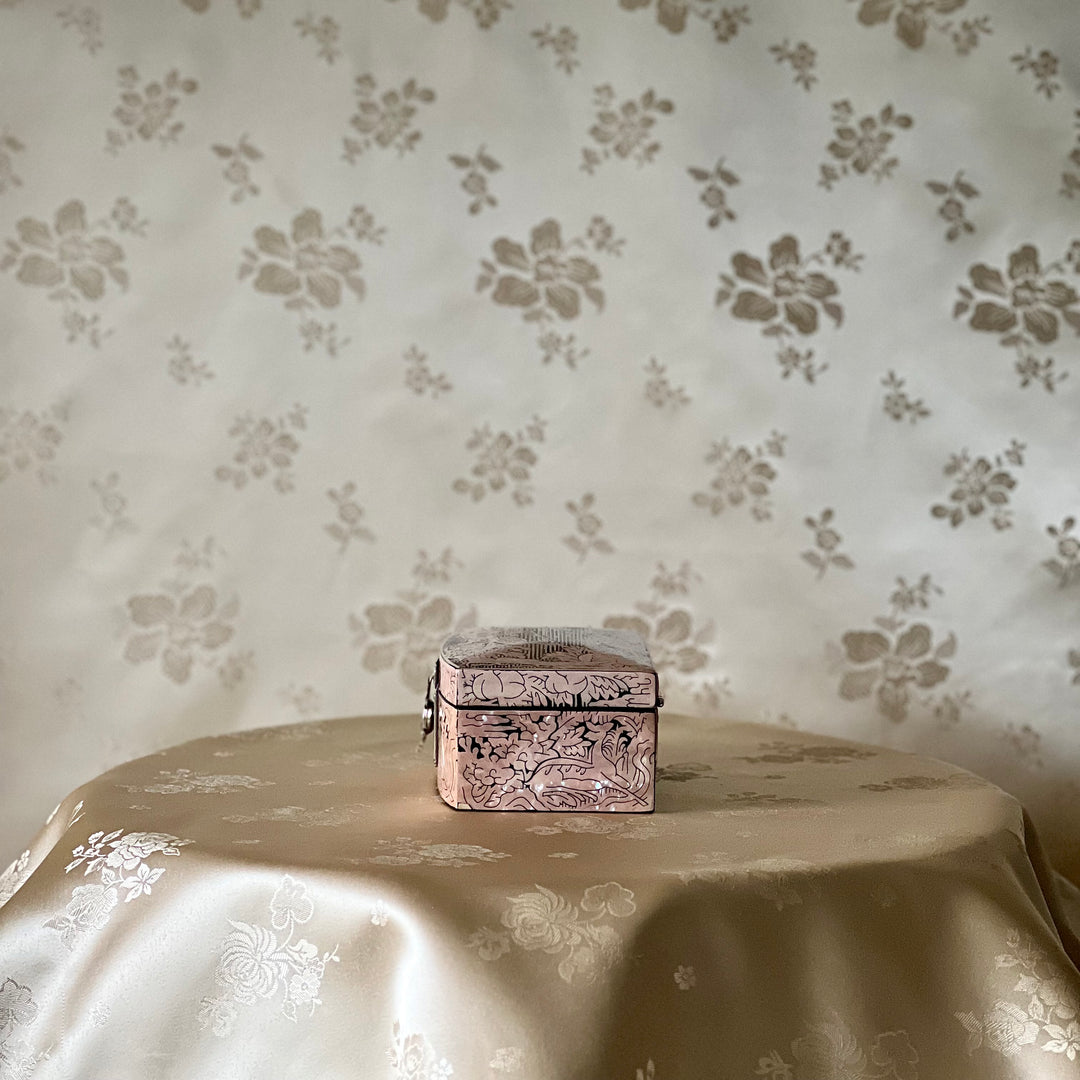 Mother-of-Pearl Ring Box: Cranes and Deer in a Longevity Landscape