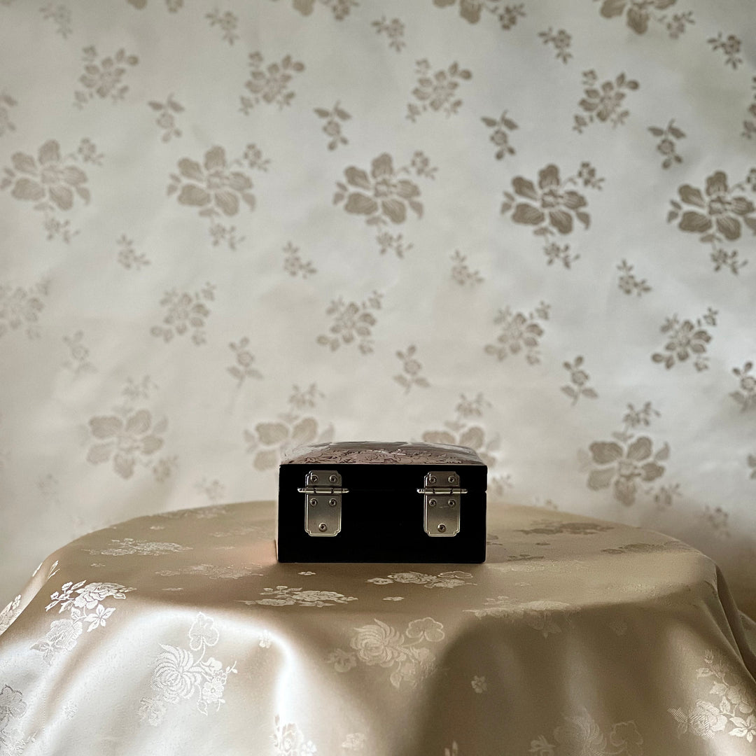 Mother-of-Pearl Ring Box: Cranes and Deer in a Longevity Landscape