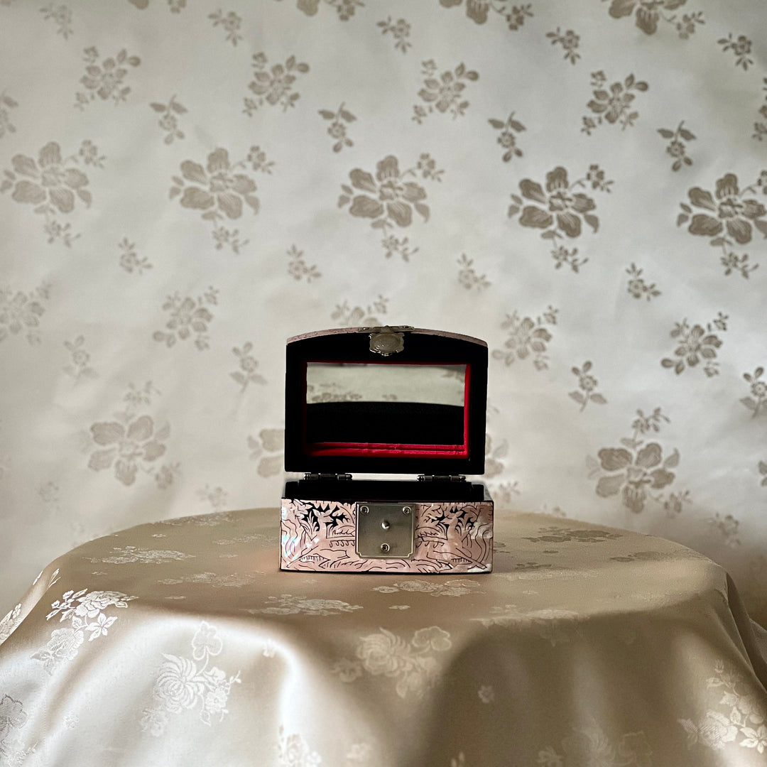 Mother-of-Pearl Ring Box: Cranes and Deer in a Longevity Landscape