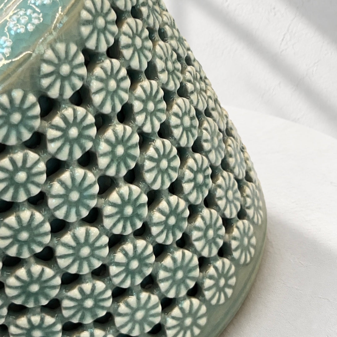 Celadon Double-Walled Openwork Lidded Jar: Chrysantimum Motif, 2024