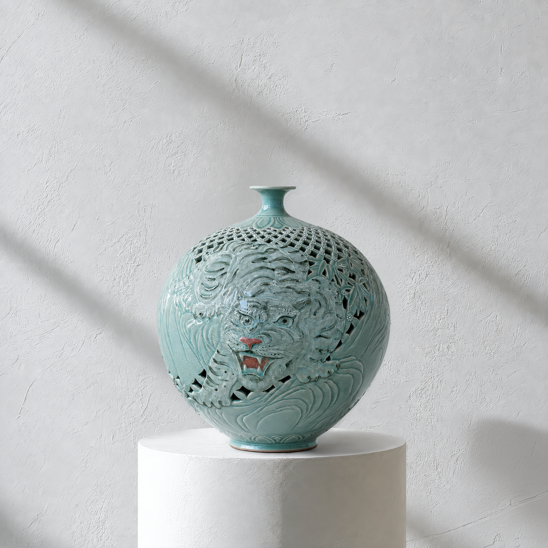 Celadon Double-Walled Openwork Vessel: Tiger Motif, 2022