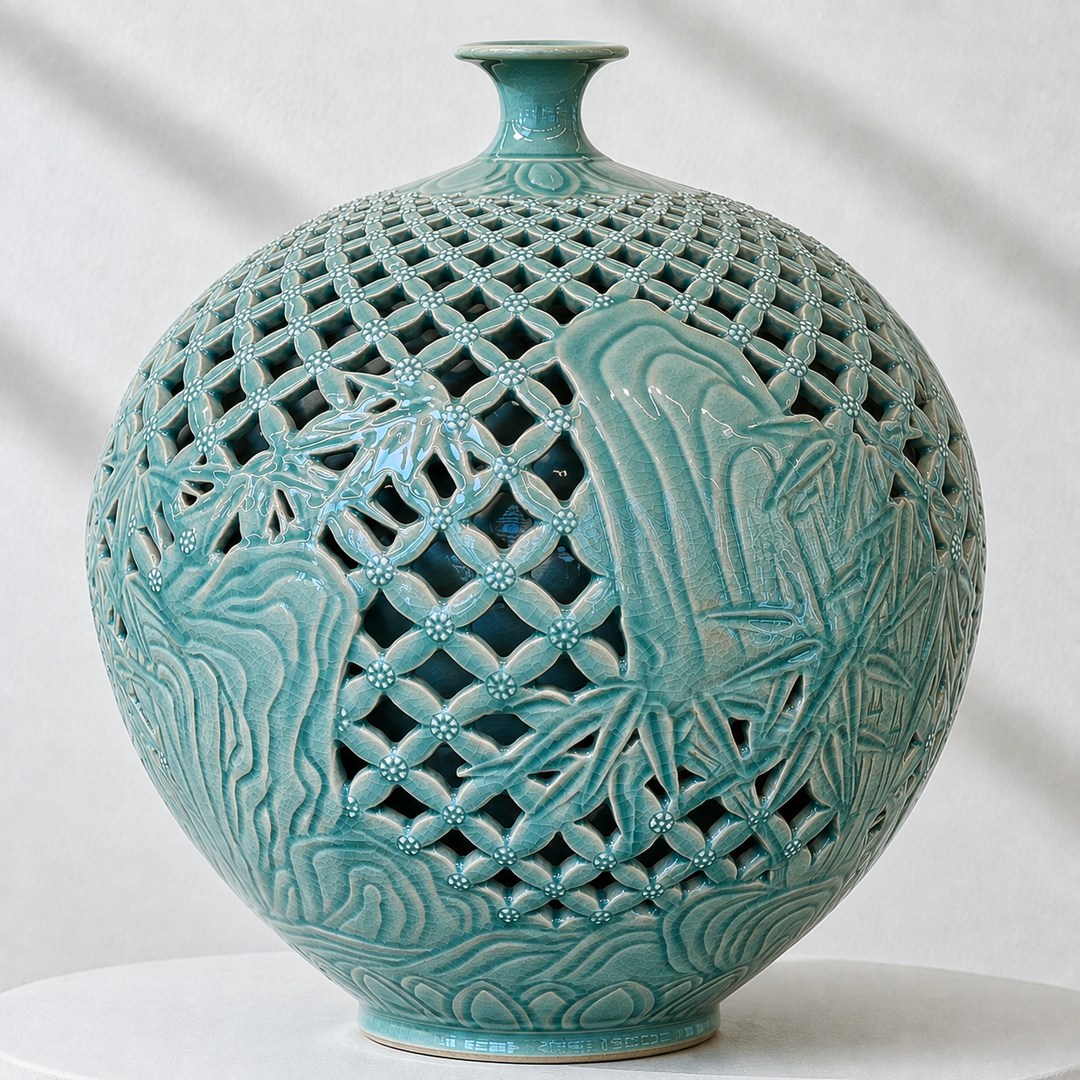 Celadon Double-Walled Openwork Vessel: Tiger Motif, 2022