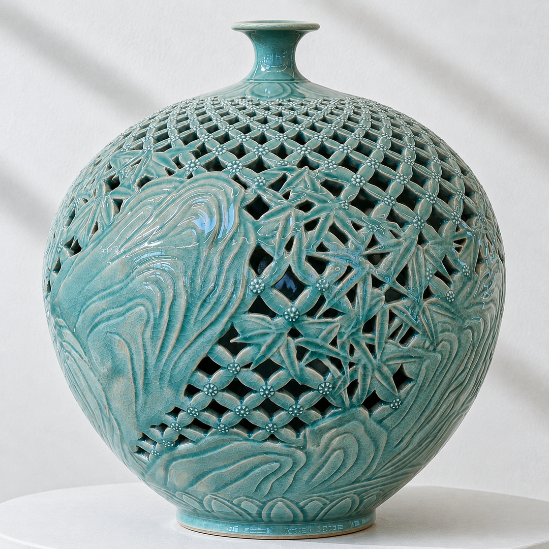 Celadon Double-Walled Openwork Vessel: Tiger Motif, 2022