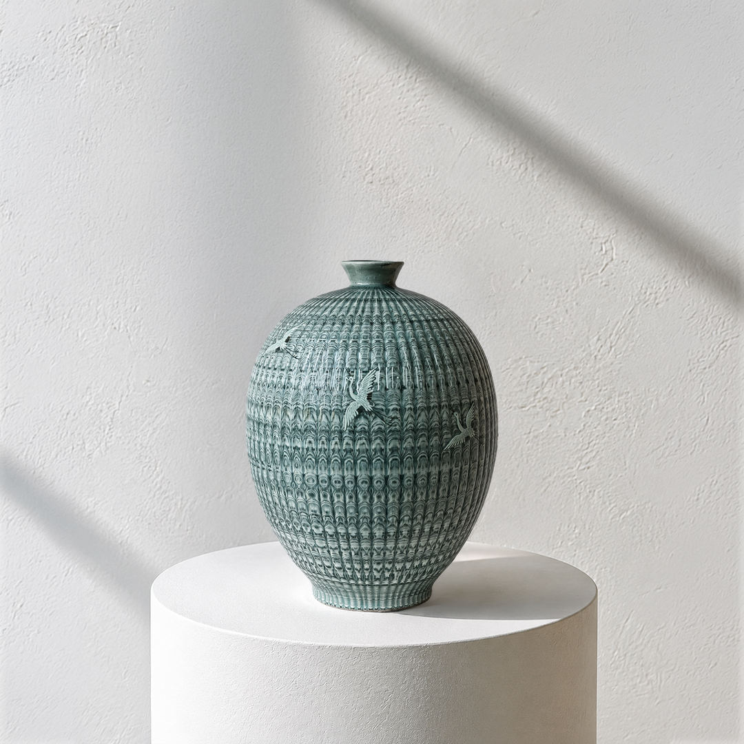 Seladon-Gefäß (Ho): Yeollimun Mixed-Clay Technik von Meisterhandwerker