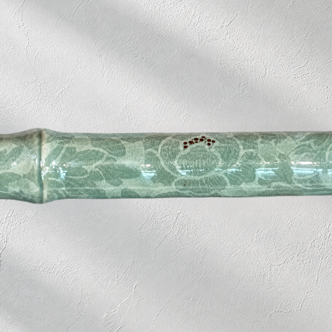 Celadon Sogeum: Peony Motif in Reverse Inlay