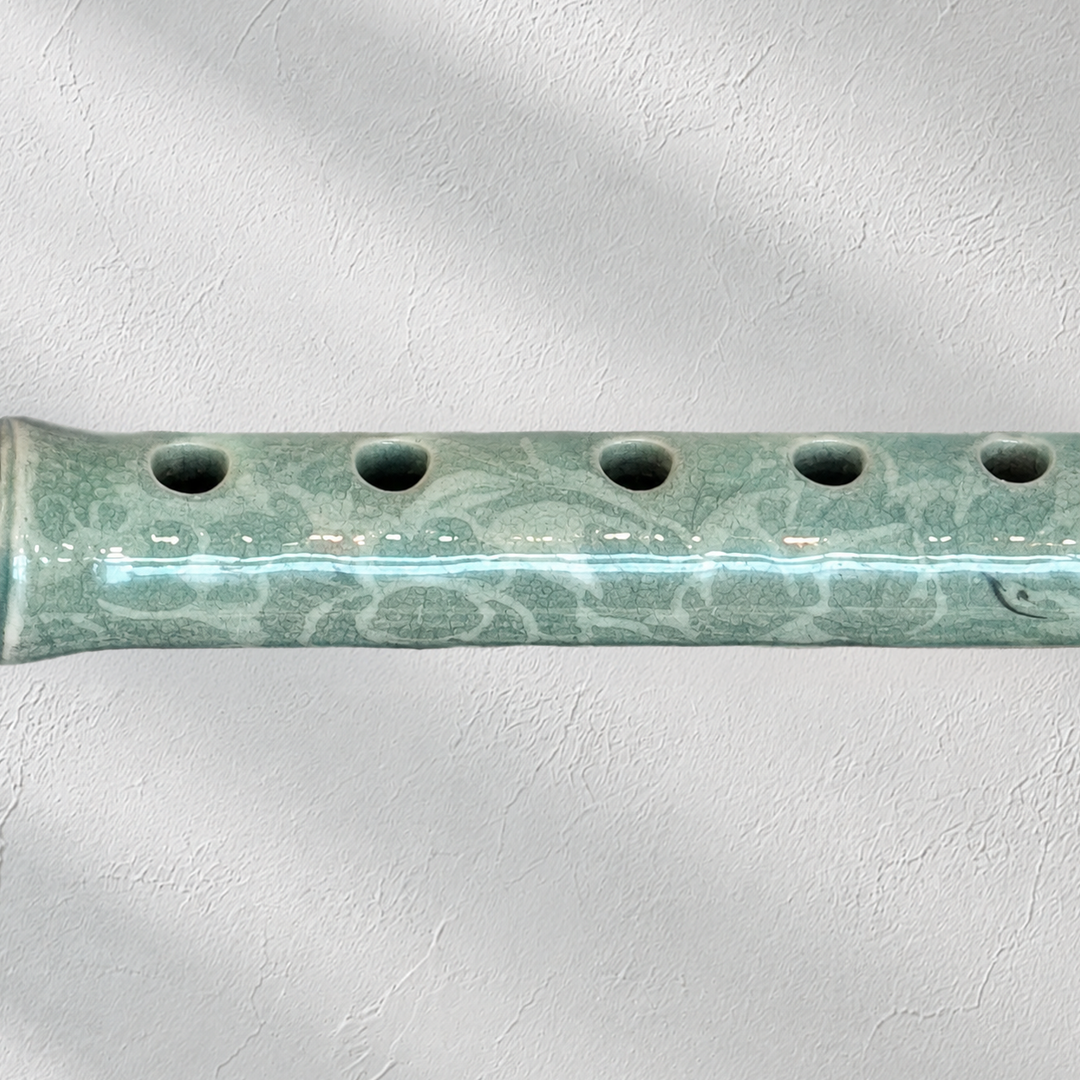 Celadon Sogeum: Peony Motif in Reverse Inlay