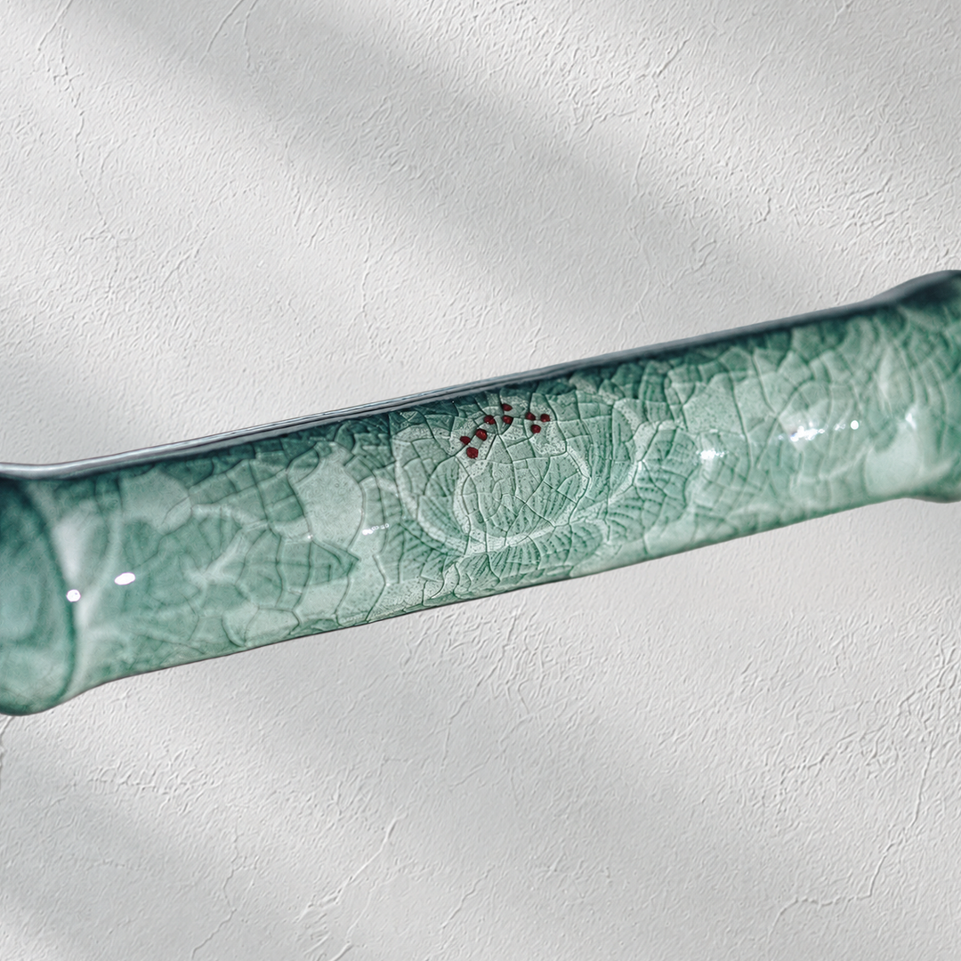 Celadon Sogeum: Peony Motif in Reverse Inlay
