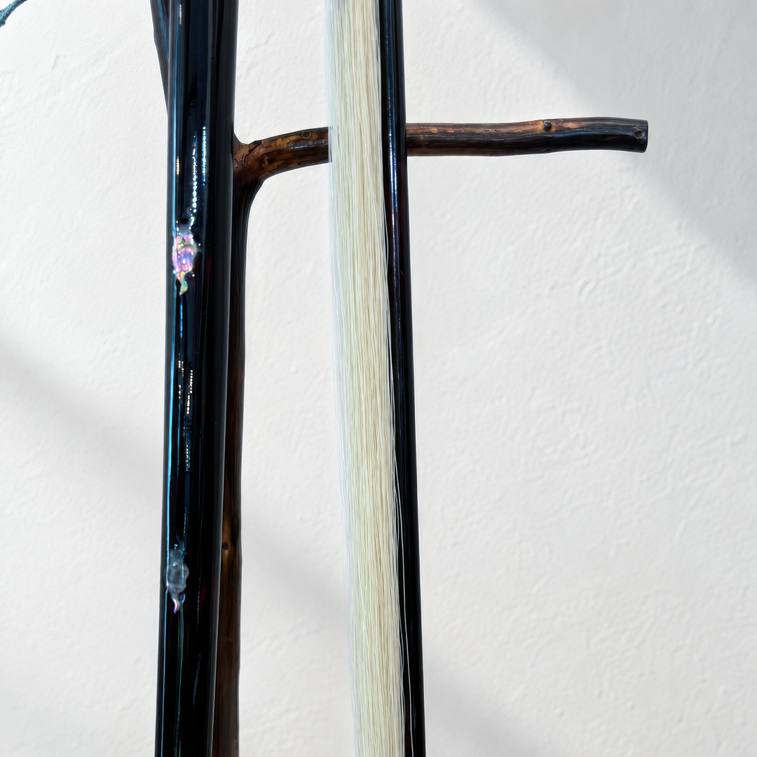 Celadon Haegeum: Inlaid Cloud-and-Crane Motif