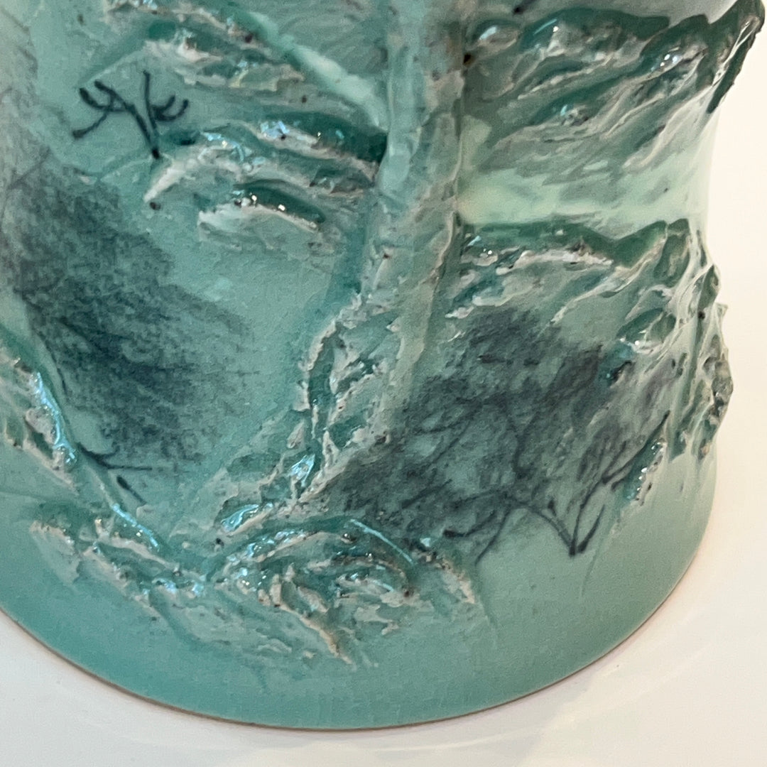 Celadon Maebyeong Vase: Applied Relief Pine-and-Crane Motif, 2024