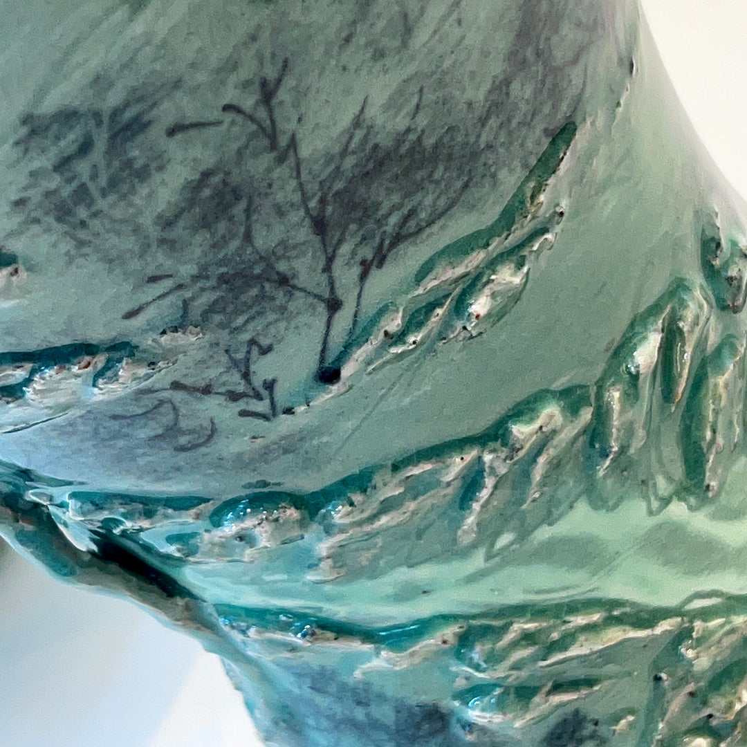 Celadon Maebyeong Vase: Applied Relief Pine-and-Crane Motif, 2024