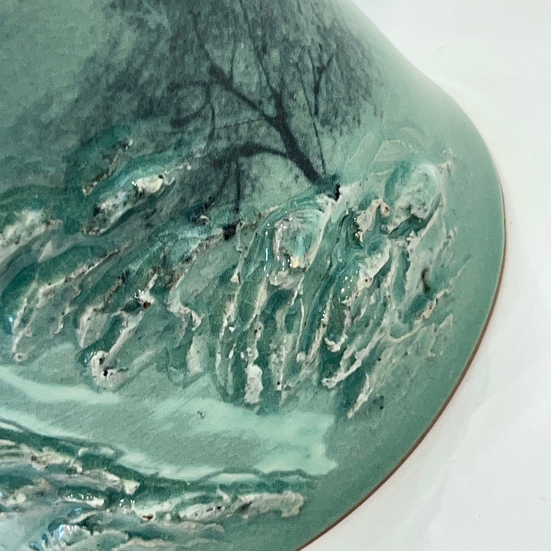 Celadon Maebyeong Vase: Applied Relief Pine-and-Crane Motif, 2024
