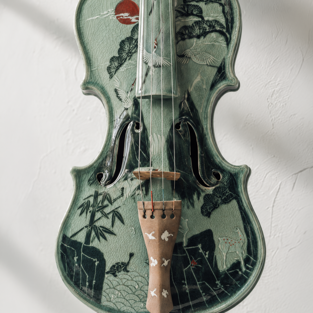Celadon Violin: Ten Symbols of Longevity Motif, 2020